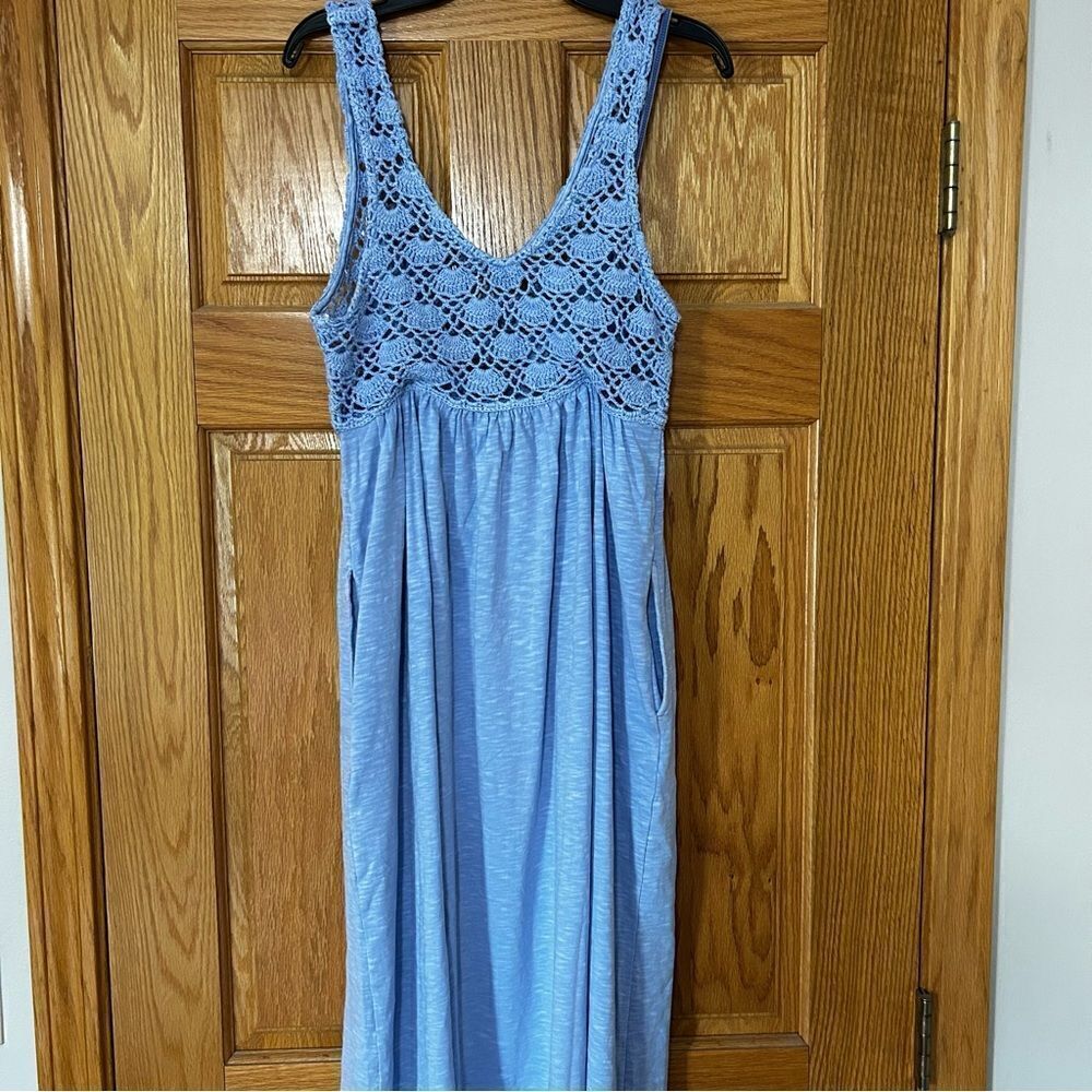Aerie Blue Sleeveless Scoop Neck Sundress - Picture 5 of 6